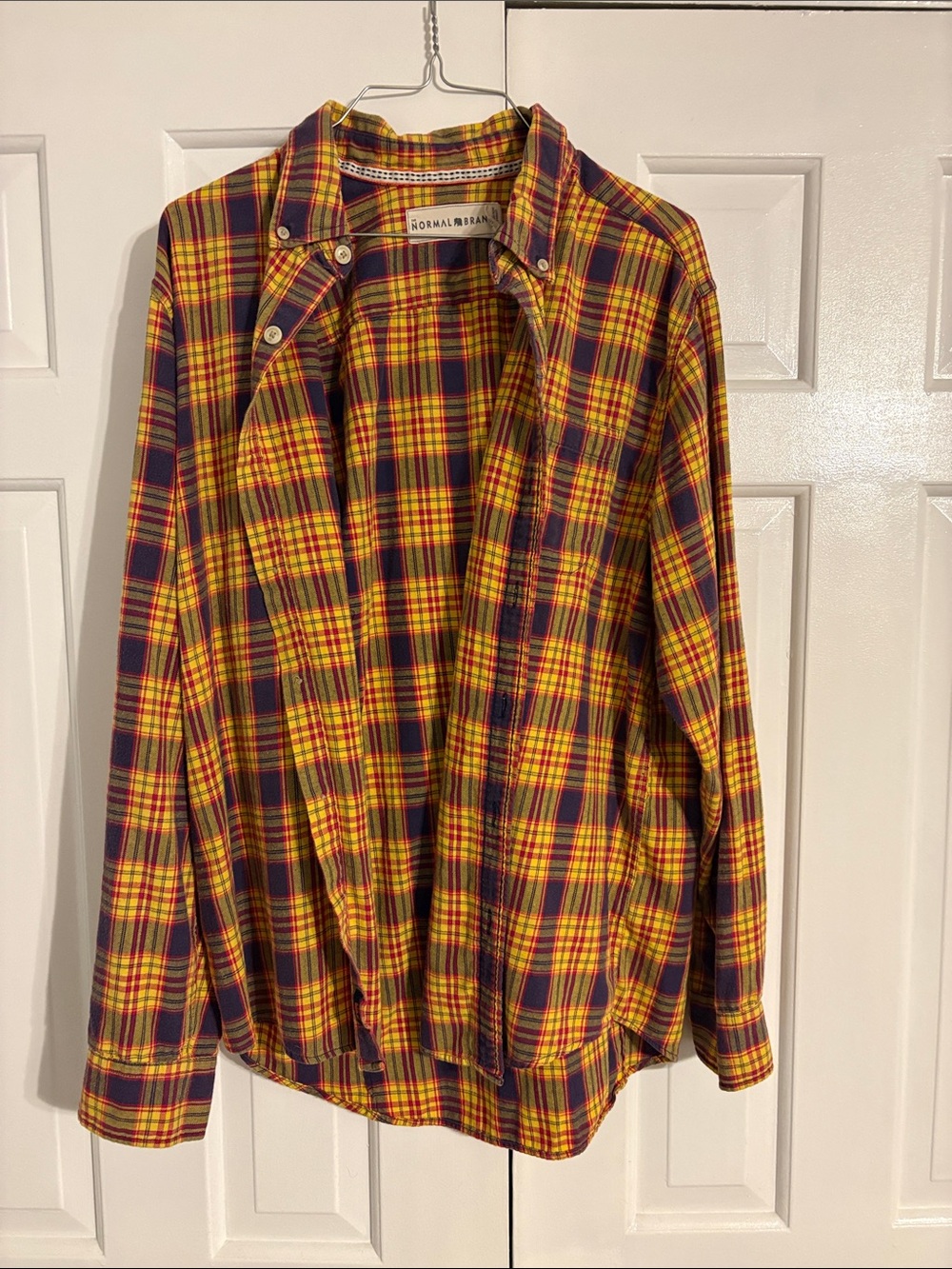 The Normal Brand Yellow Red Plaid Button-Down Shirt